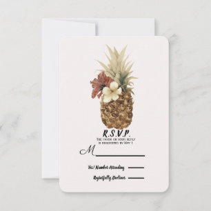  tropische anananas Hibiscus Wedding RSVP