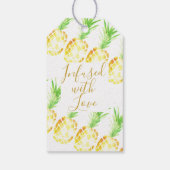 Tropische anananas "Infused with Love" Aangepast Cadeaulabel (Achterkant)