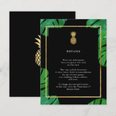 Tropische anananas Invoegen Kaarten, zwart en goud Informatiekaartje (Voorkant / Achterkant)