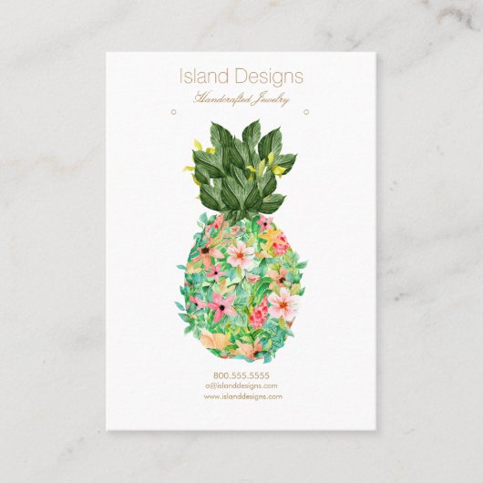 Tropische anananas juwelenkaart visitekaartje (Voorkant)