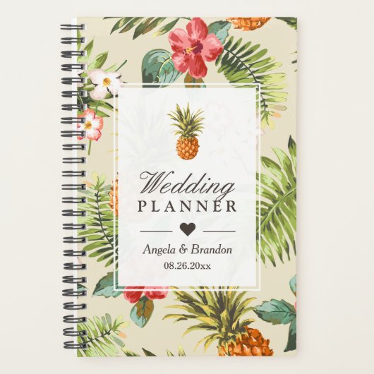 Tropische anananas laat Floral Luau Wedding Planner (Voorkant)