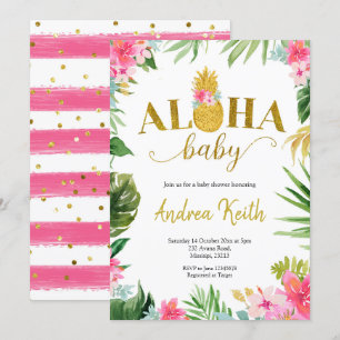 Tropische anananas Luau Baby shower Invitation Kaart