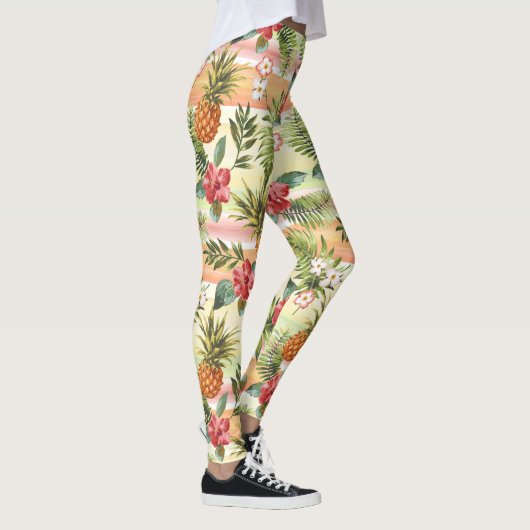Tropische anananas maakt deel uit van het flessenb leggings (Rechts)