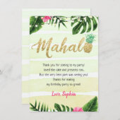 Tropische anananas Mahalo Hartelijk dank Bedankkaart (Voorkant / Achterkant)