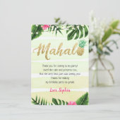 Tropische anananas Mahalo Hartelijk dank Bedankkaart (Staand voorkant)