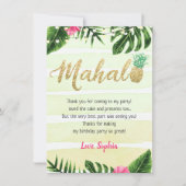 Tropische anananas Mahalo Hartelijk dank Bedankkaart (Voorkant)