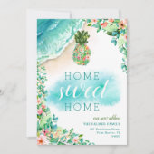 Tropische anananas Nieuwe Adres Bewegende Aankondi Aankondiging (Voorkant)