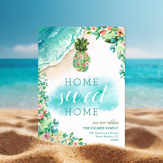 Tropische anananas Nieuwe Adres Bewegende Aankondi Aankondiging