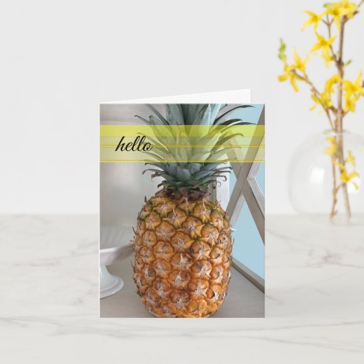 Tropische anananas Notecard Kaart (Gele Bloem)