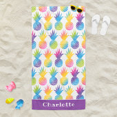 Tropische anananas Paarse Waterverf Strandlaken