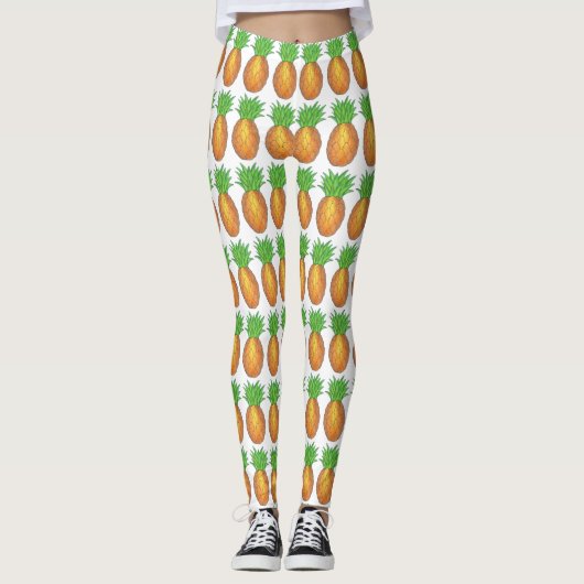 Tropische anananas Pananappels — Druk op Leggings (Voorkant)