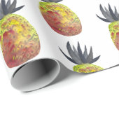 Tropische anananas partij rode gele waterverf cadeaupapier (Rol Hoek)