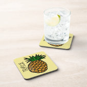 Tropische anananas Plastic onderzetters met kurk a (Rechterzijde)