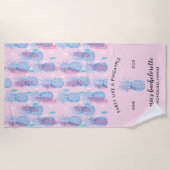 Tropische anananas Print Bachelorette Weekend Strandlaken (Voorkant)