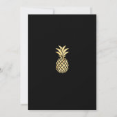 Tropische anananas Save the Date, Black and Gold Date (Achterkant)