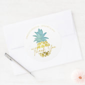 Tropische anananas Sweet 16 Dank je ID922 Ronde Sticker (Envelop)