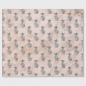 Tropische anananas uit de zomer, grijs cadeaupapier (Vlak)