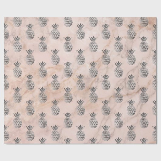 Tropische anananas uit de zomer, grijs cadeaupapier (Vlak)