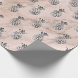 Tropische anananas uit de zomer, grijs cadeaupapier