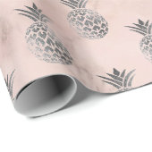 Tropische anananas uit de zomer, grijs cadeaupapier (Rol Hoek)