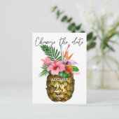 Tropische anananas van Hawaiian Verander de datum Briefkaart (Staand voorkant)