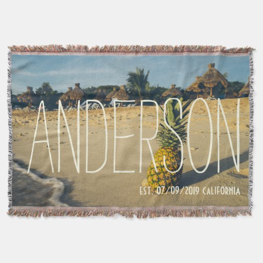 Tropische anananas van het strand van het eiland deken (Voorkant)