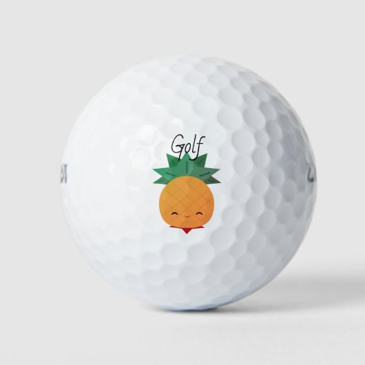 Tropische anananas van Kawaii — Vruchtafstand Golf Golfballen (Voorkant)