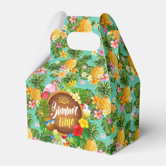 Tropische anananas voor doos bedankdoosjes (Voorkant Zijde)
