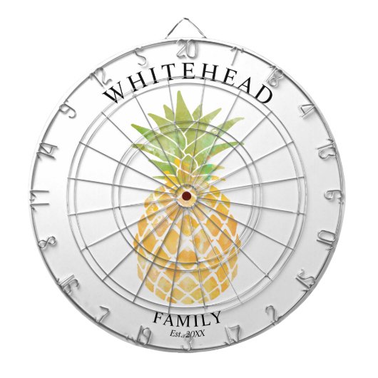 Tropische anananas Waterverf Dartbord (Voorkant)