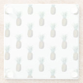 Tropische anananas Waterverf Glazen Onderzetter (Achterkant)