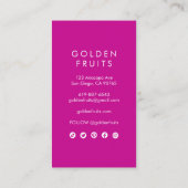 Tropische anananas Waterverf Roze Paarse regenboog Visitekaartje (Achterkant)