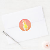 Tropische anananas Wedding Favor Ronde Sticker (Envelop)