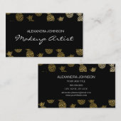 Tropische anananas, zwart en goudvormig visitekaartje (Voorkant / Achterkant)