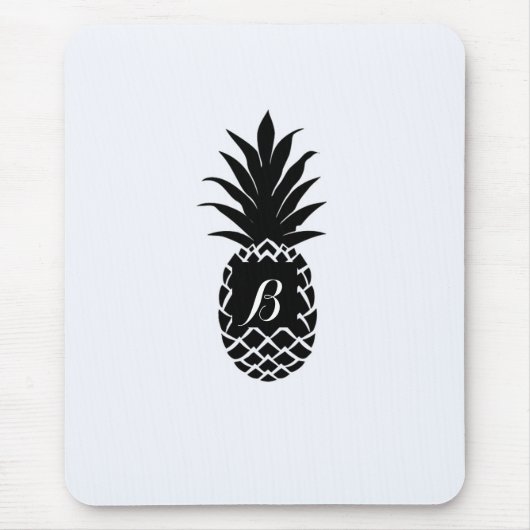 Tropische anananas zwart-wit muismat (Voorkant)