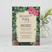 Tropische anananasappel Beach Luau Retirement Part Kaart (Staand voorkant)