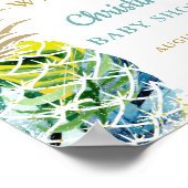 Tropische anananasappelbeach Baby shower Welkomstt Poster (Hoek)