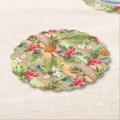 Tropische anananasappelflesbloem kartonnen onderzetters (Gekanteld)