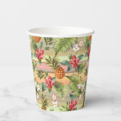Tropische anananasappelflesbloem papieren bekers (Achterkant)