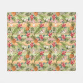 Tropische anananasappelflesflesjes met strepen fleece deken (Voorkant (Horizontaal))