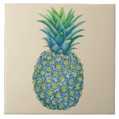 Tropische anananasappelkeramische titel Hawaiian Tegeltje (Voorkant)