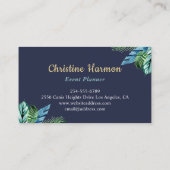 Tropische anananasappelstrand van Navy Blue Waterv Visitekaartje (Achterkant)