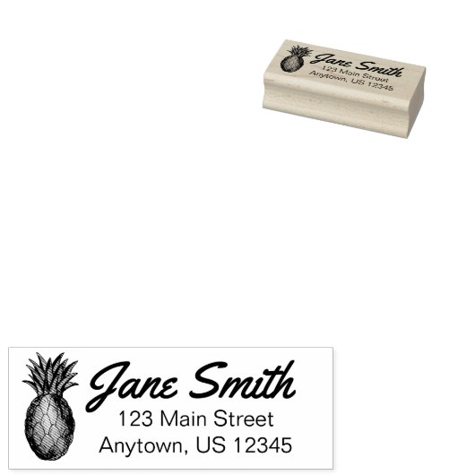 Tropische anananasappelvruchten gepersonaliseerd i rubberstempel (Gestempeld)