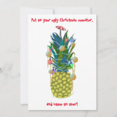 Tropische anananasboom voor kerstuitnodiging kaart (Voorkant)