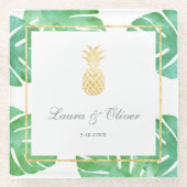 Tropische anananasbruding glazen onderzetter (Voorkant)