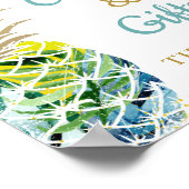 Tropische anananasepels voor Kaarten en cadeautjes Poster (Hoek)