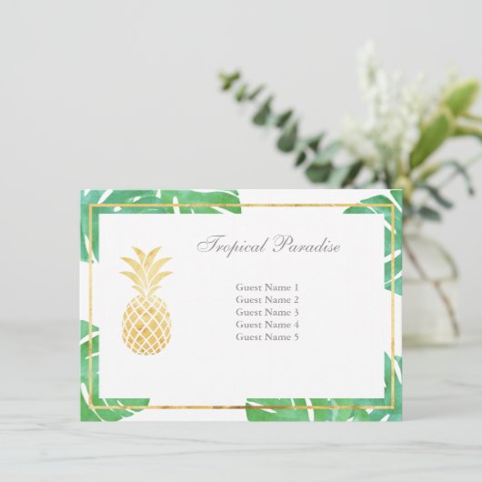 Tropische anananasepelzitjes voor Kaarten (Staand voorkant)