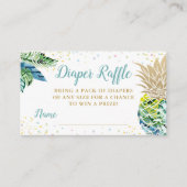 Tropische anananaslagerband Baby shower diaperraff Informatiekaartje (Voorkant)