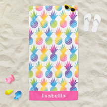 Tropische anananasroze Waterverf Aangepaste naam