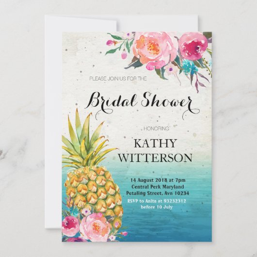 Tropische anananassekruitshow kaart (Voorkant)