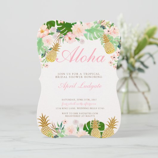 Tropische anananassekruitshow kaart (Staand voorkant)